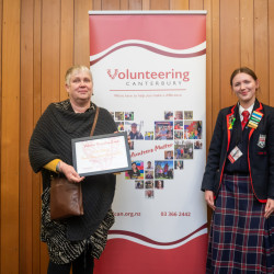 Cate Walton, from Family Drug Support Aotearoa NZ, receiving her Award