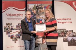 Stew Presnall, WanderSearch Canterbury, with his Award