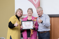 Theresa McLennan, from Petersgate Counselling Centre, with her supporters