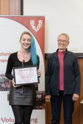 Michaela Morrison, from New Brighton Project, with her Award