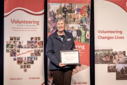 Lynda Cameron, City Park Community Patrol, Christchurch, with her Award