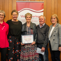 Wendy Niles, from Bone Marrow Cancer Trust, receiving an Award