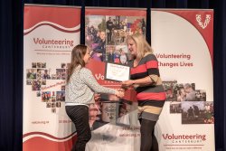 Charlotte Cook, Fertility New Zealand, with her Award