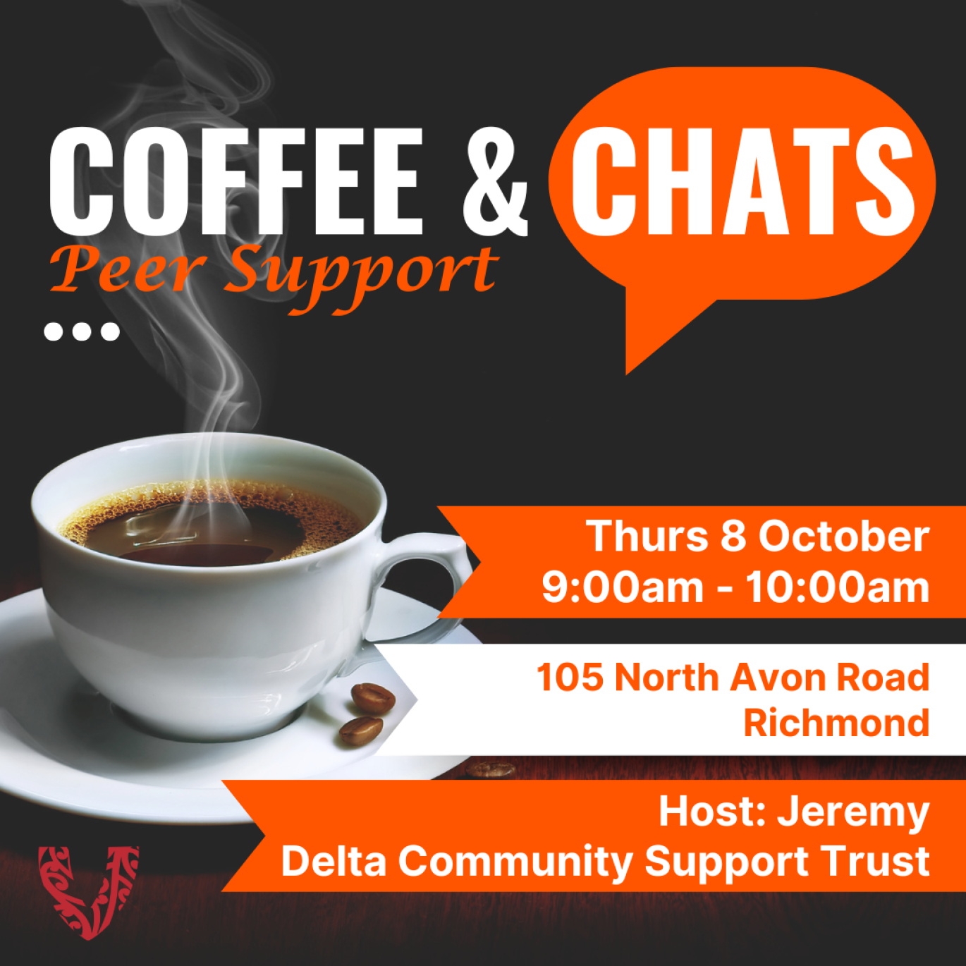 Image for Coffee & Chats Peer Support - October
