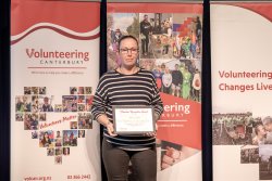 Hilary Kidd, Packe Street Park and Community Garden, with her Award