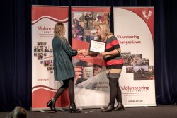 Charlotte Mowlem, Hohepa Canterbury, with her Award