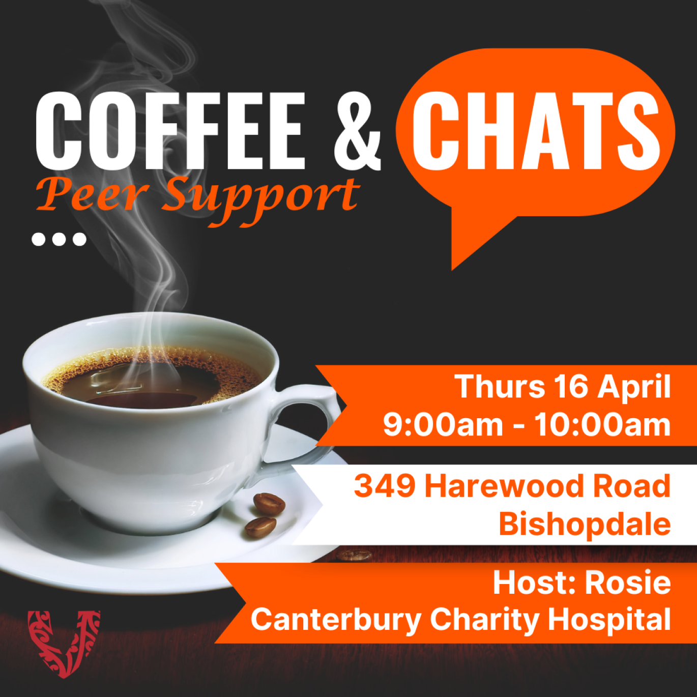 Image for Coffee & Chats Peer Support - April