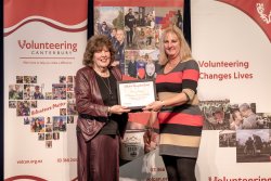 Wendy Kington, St Barnabas Church, Fendalton, with her Award