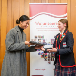 Kathleen Vaeatangitau, from Hornby Rotary Club Project to Tonga, receiving her Award