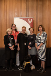 The Volunteering Canterbury staff team on stage. From left to right: Mary Ellen, Lizzie,  Alison, Tammy & Glenda