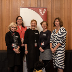 The Volunteering Canterbury staff team on stage. From left to right: Mary Ellen, Lizzie,  Alison, Tammy & Glenda