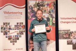 David Birch, Silverstream Reserve, with his Award