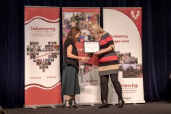 Sue Greenwood, Graffiti Program, Christchurch City Council, with her Award