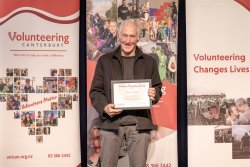 Andrew Harris, Living Springs, with his Award