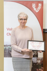 Julie Florkowski, from Christchurch Transitional Cathedral, with her Award