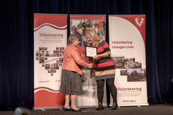 Muriel Hill, Girls Brigade 29th Christchurch Company, with her Award