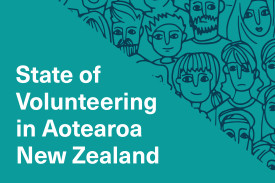 Image of text that reads "State of Volunteering in Aotearoa in New Zealand 2022"