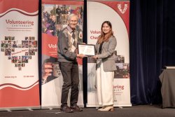 Martin Jefferson, Blind Low Vision NZ, with his Award