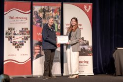 Lynda Cameron, City Park Community Patrol, Christchurch, with her Award