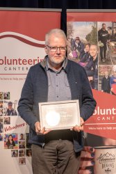 Dugald Wilson, Sister Eveleen Retreat House, with his Award