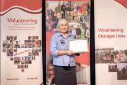Helen Youngman, GirlGuiding NZ, with her Award