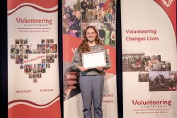 Jessica Lamb, Forest and Bird Youth, with her Award