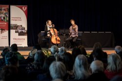 Musicians, Amy McMurdo and Andrew Robinson, Christchurch School of Music, performing on stage