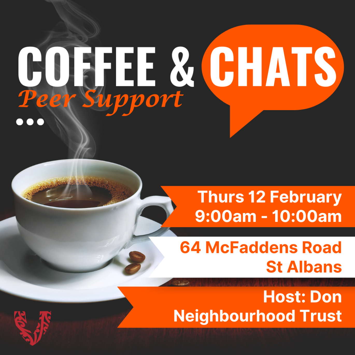 Image for Coffee & Chats Peer Support - February