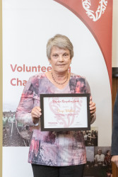 Glenys Whitelaw, from Literacy Christchurch, with her Award