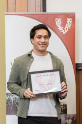 Kelynge England, from Recreate NZ, with his Award