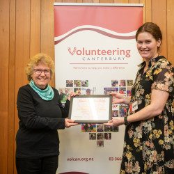 Joyce Latham, from Cats Protection League Canterbury, receiving her Award
