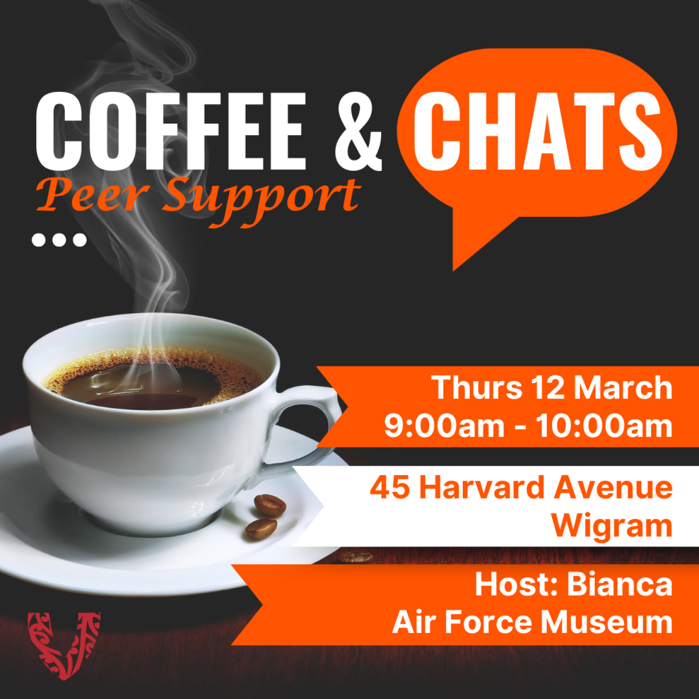 Image for Coffee & Chats Peer Support - March