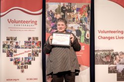 Vicki Hamilton, Presbyterian Support Upper South Island, with her Award