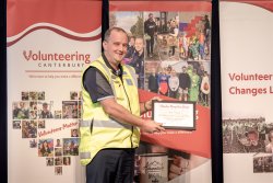 Josh Tabley, Christchurch South Community Patrol, with his Award