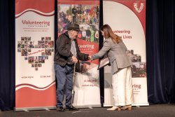Ronnie Dunbar, Kaiapoi Food Forest, with his Award