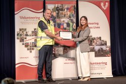 Josh Tabley, Christchurch South Community Patrol, with his Award