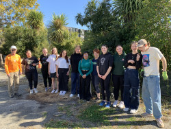 Students from University of Canterbury volunteering with Edible Canterbury