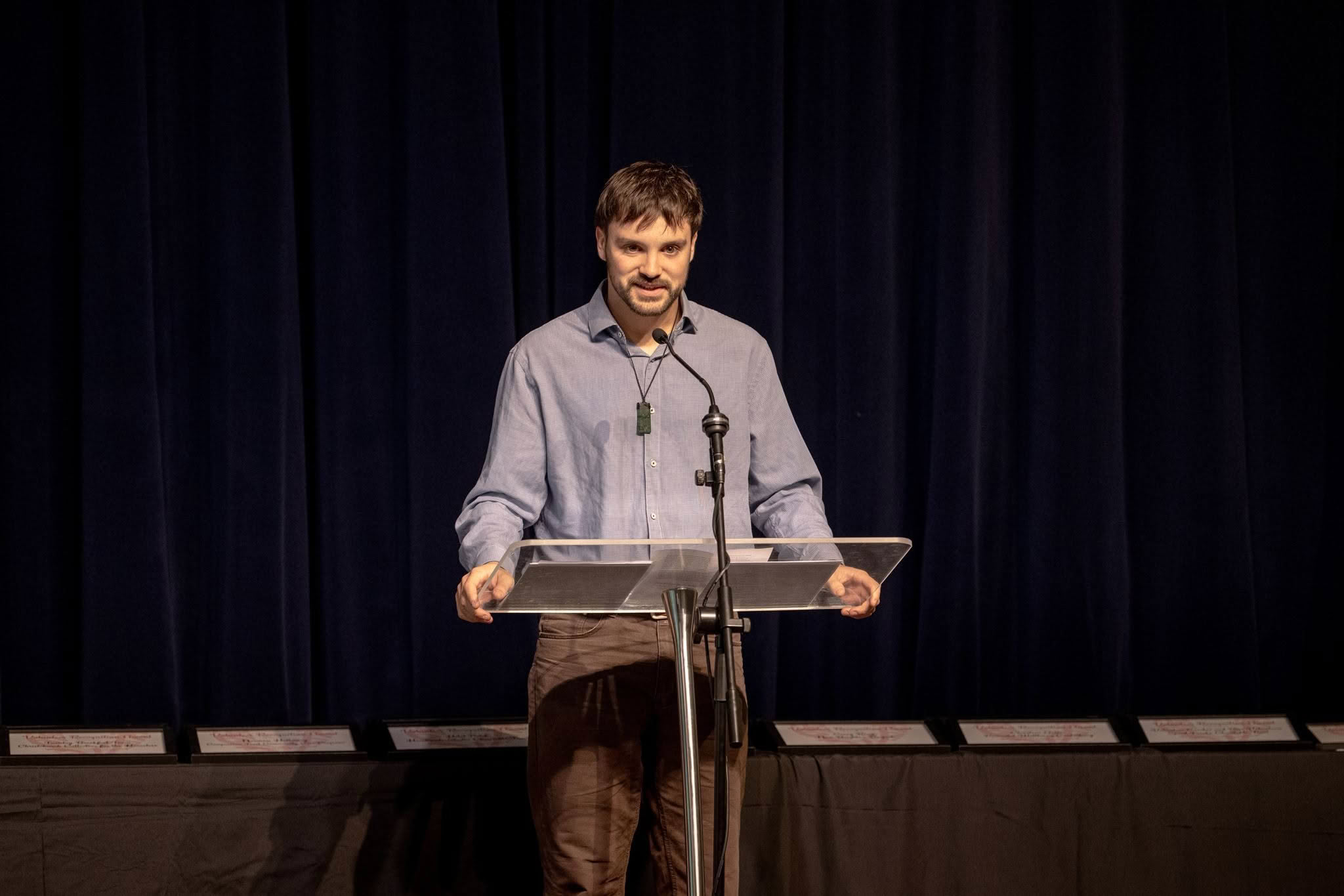 Guest Speaker, Finn Henderson, from Kairos Food Rescue, speaking at the Volunteer Recognition Awards 2026