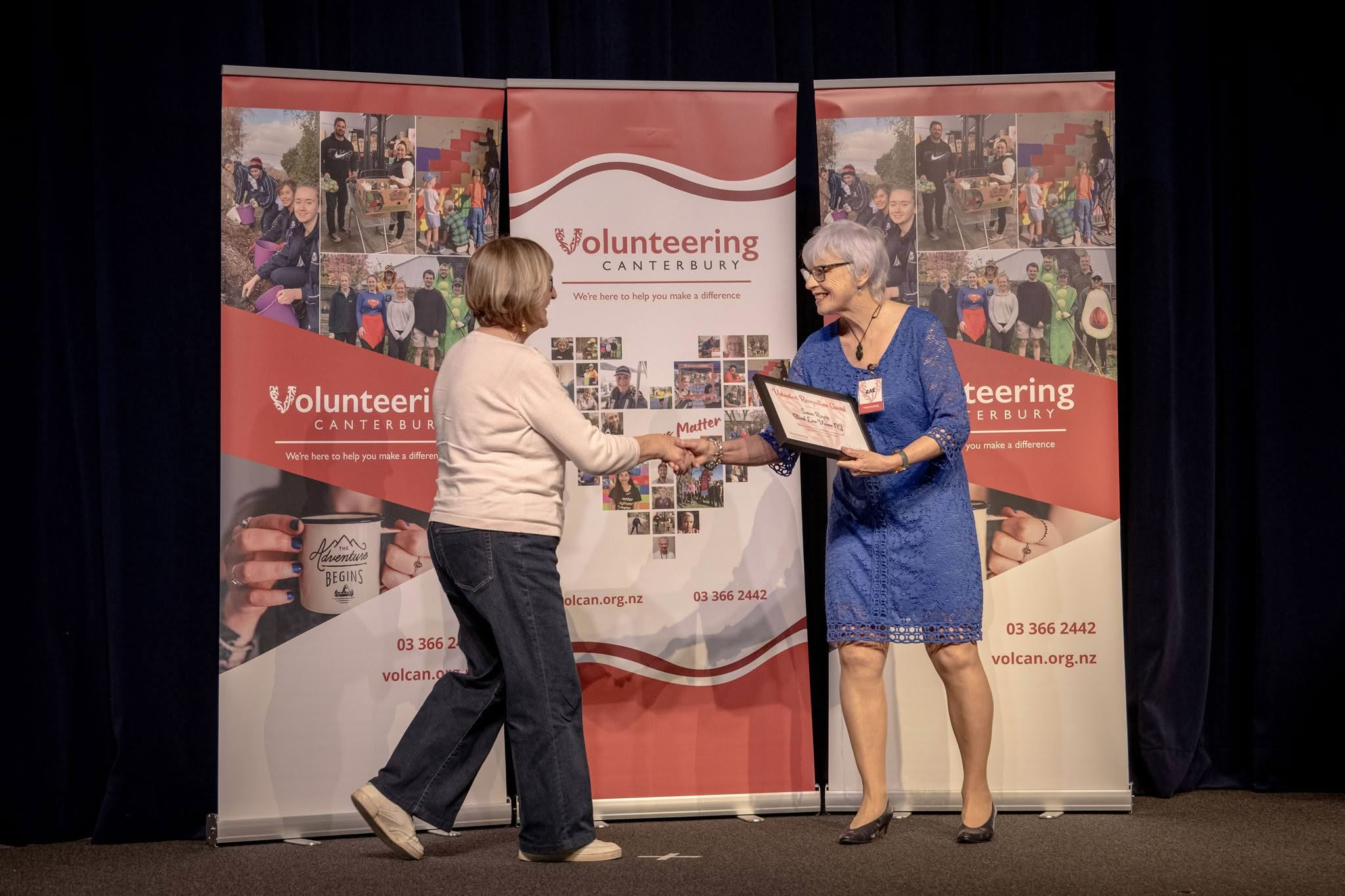 Susan Rogers, Blind Low Vision NZ, receiving a Volunteer Recognition Award at the 2026 ceremony.