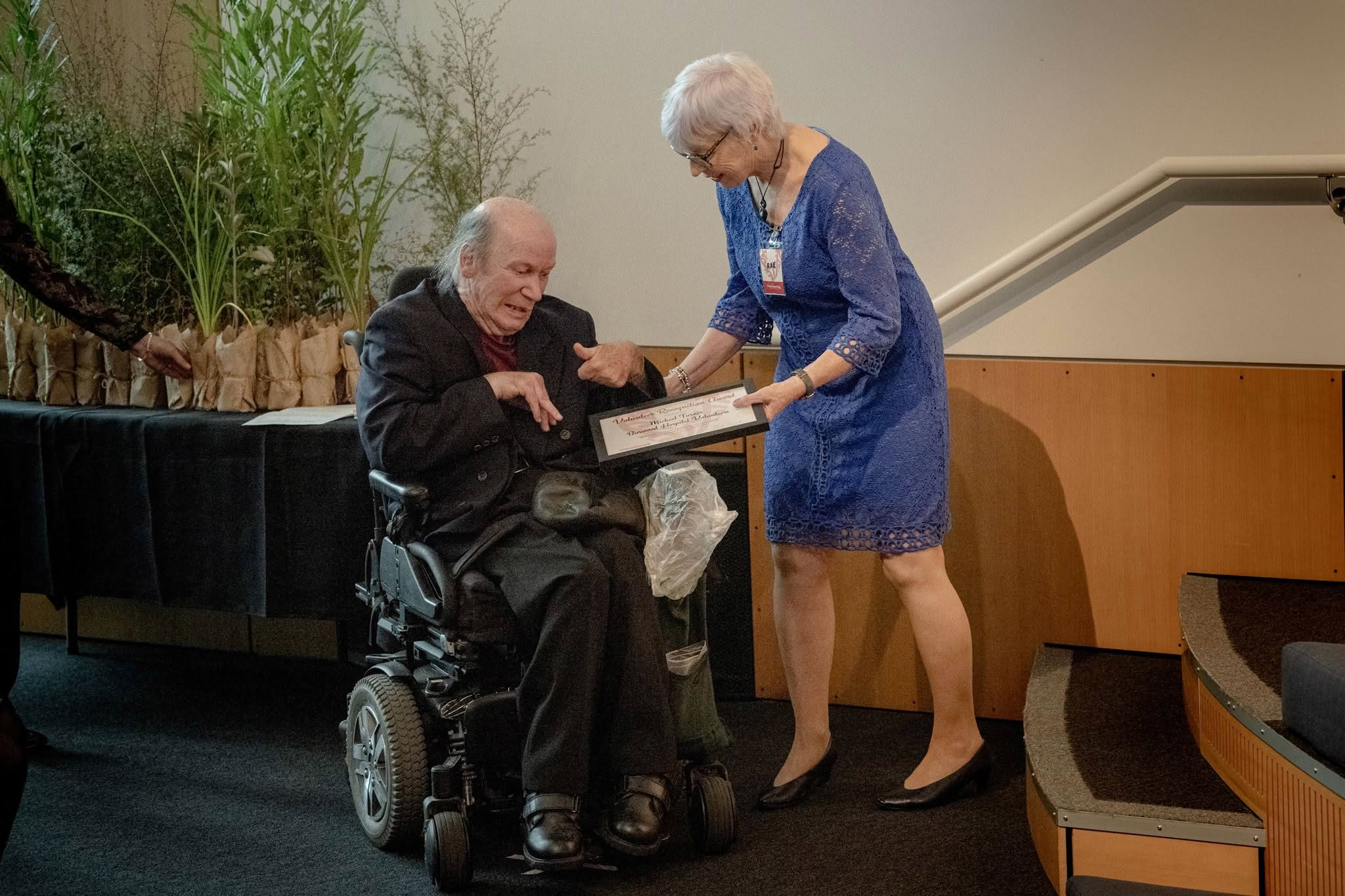 Michael Turner, Burwood Hospital Volunteers, receiving a Volunteer Recognition Award at the 2026 ceremony.
