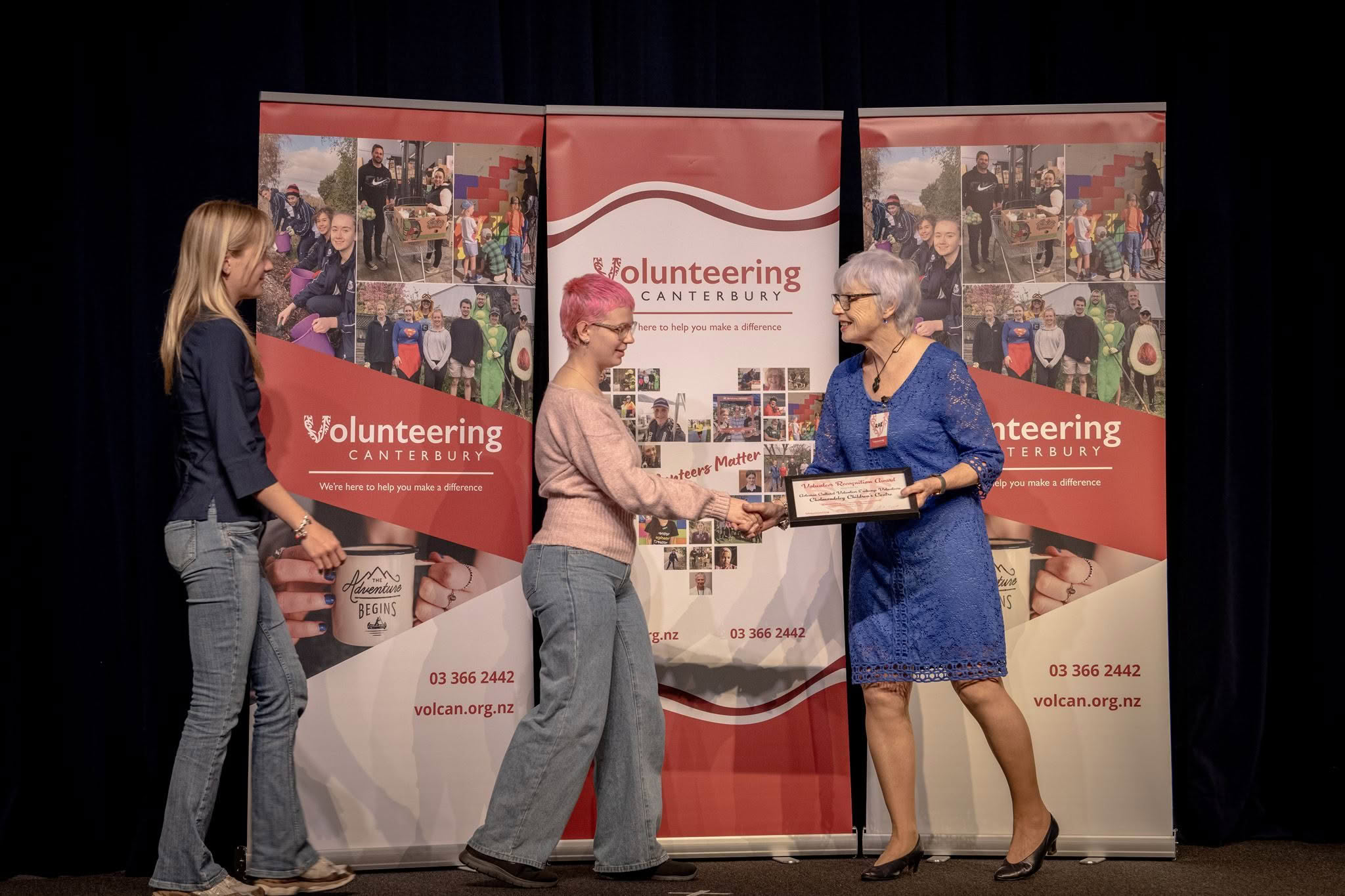 Aotearoa Cultural Volunteers Exchange Volunteers, Cholmondeley Children's Centre, receiving a Volunteer Recognition Award at the 2026 ceremony.
