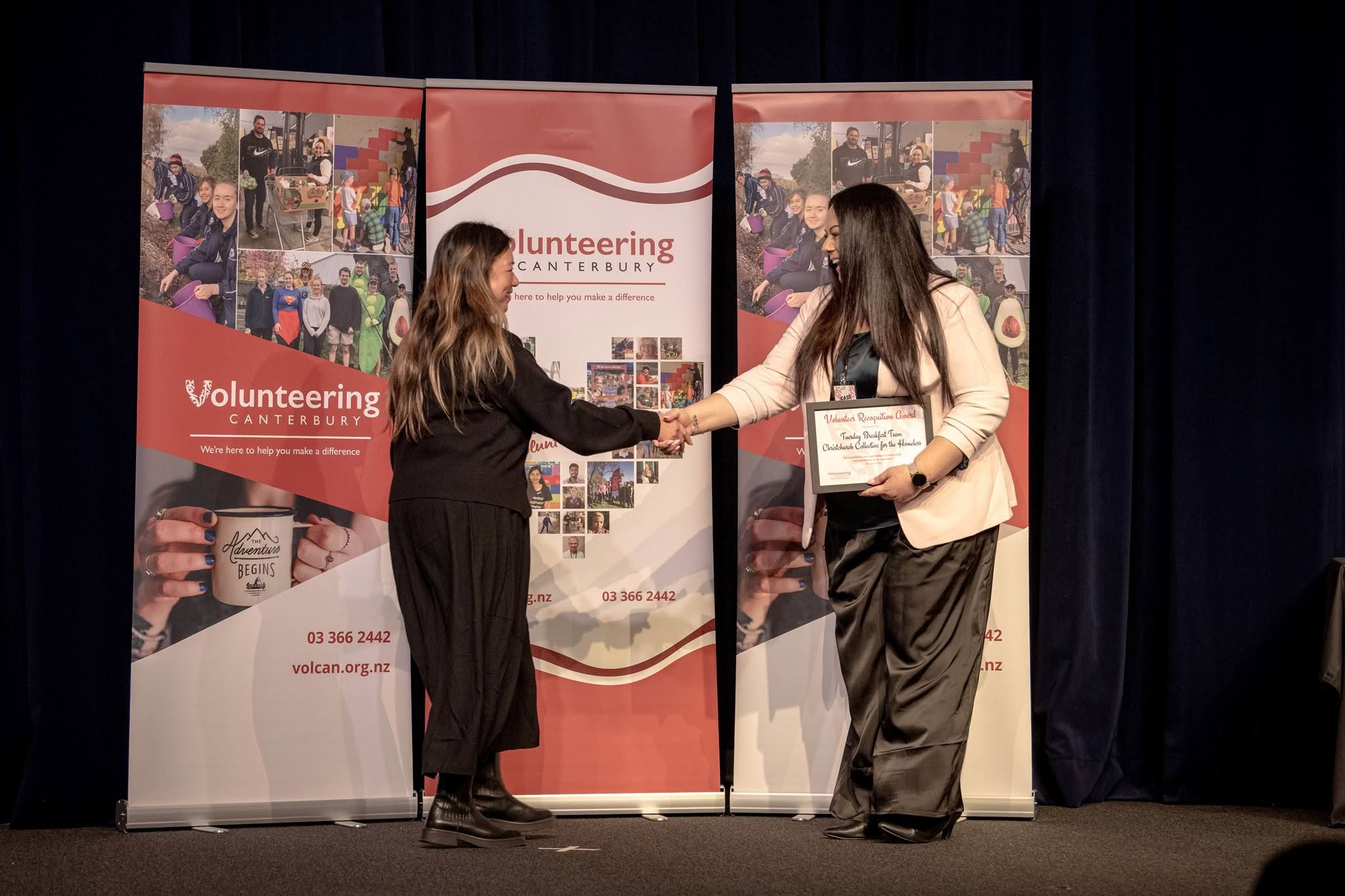 Tuesday Breakfast Team, Christchurch Collective for the Homeless, receiving a Volunteer Recognition Award at the 2026 ceremony.