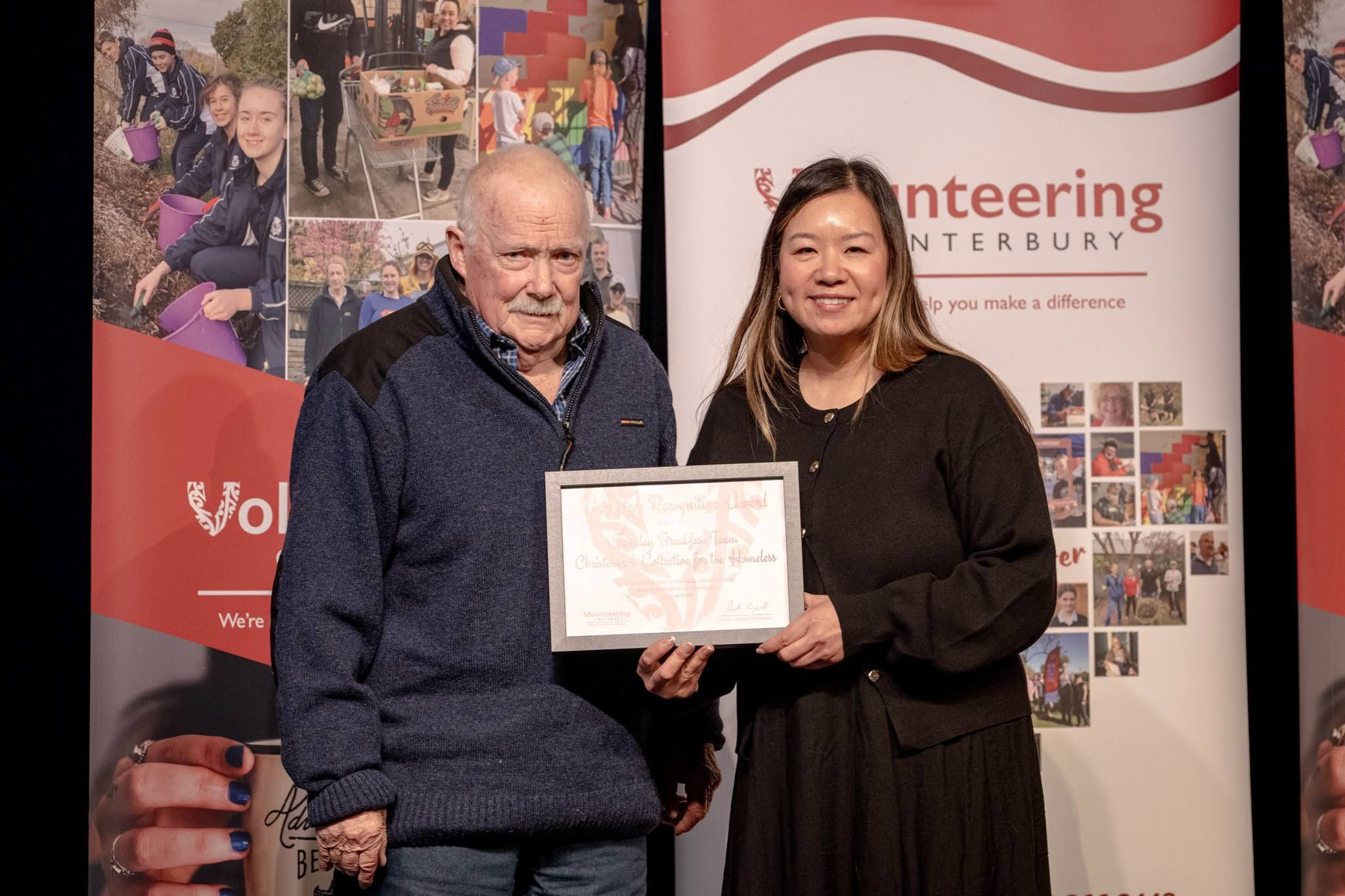Tuesday Breakfast Team, Christchurch Collective for the Homeless, receiving a Volunteer Recognition Award at the 2026 ceremony.