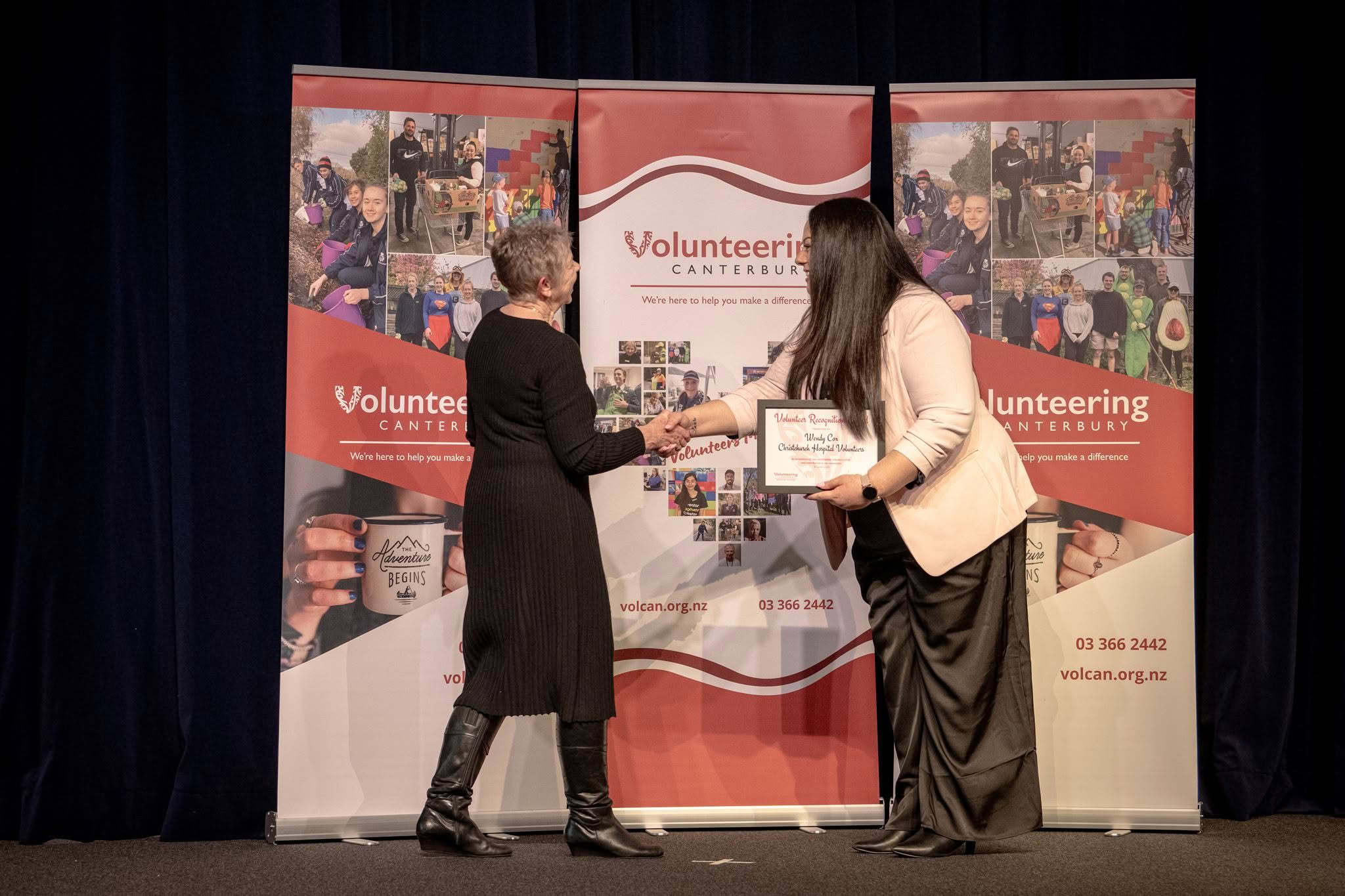 Wendy Cox, Christchurch Hospital Volunteers, receiving a Volunteer Recognition Award at the 2026 ceremony.