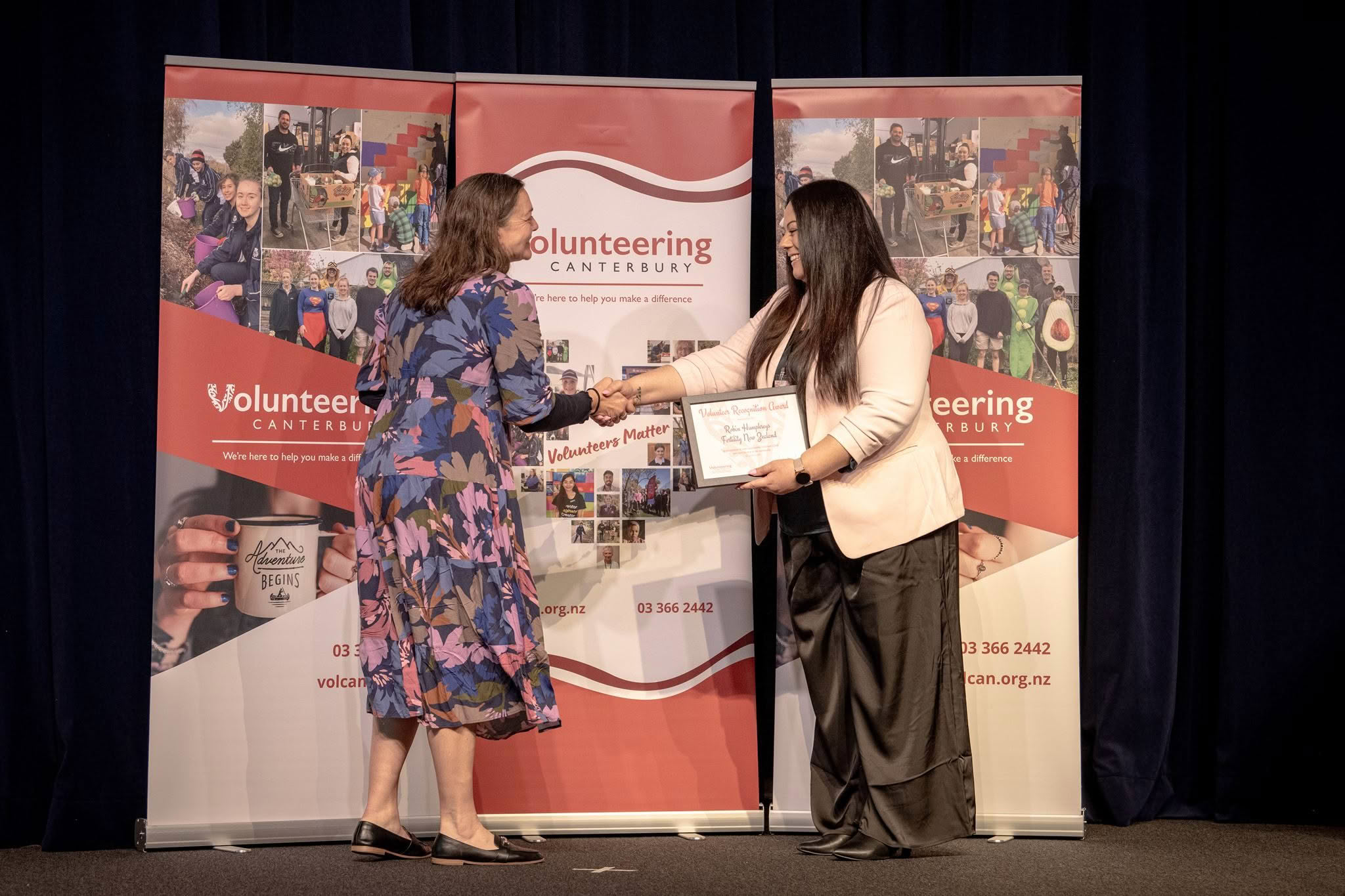 Robin Humphreys, Fertility New Zealand, receiving a Volunteer Recognition Award at the 2026 ceremony.