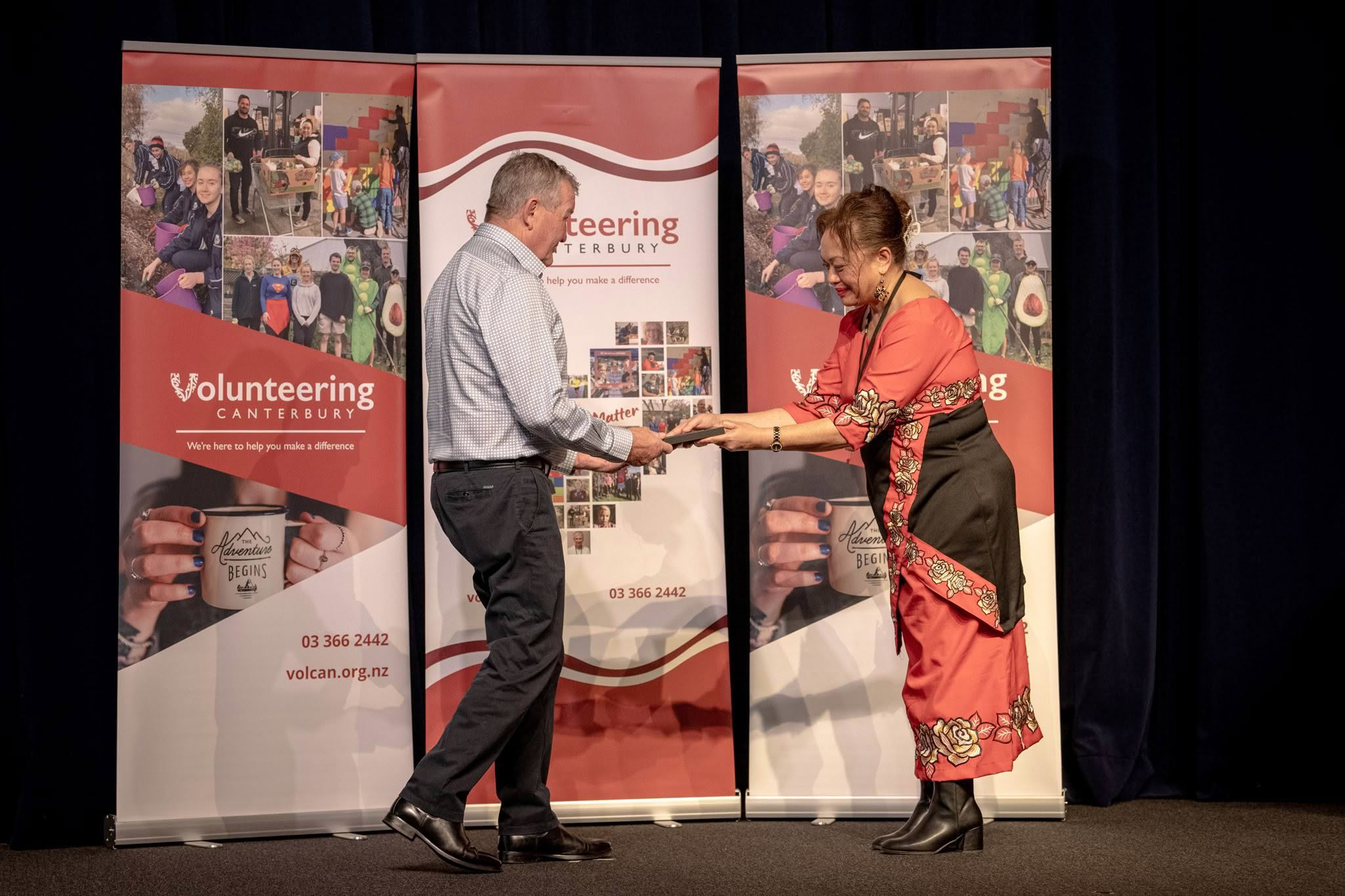 Rod Frewen, Hohepa Canterbury, receiving a Volunteer Recognition Award 2026.