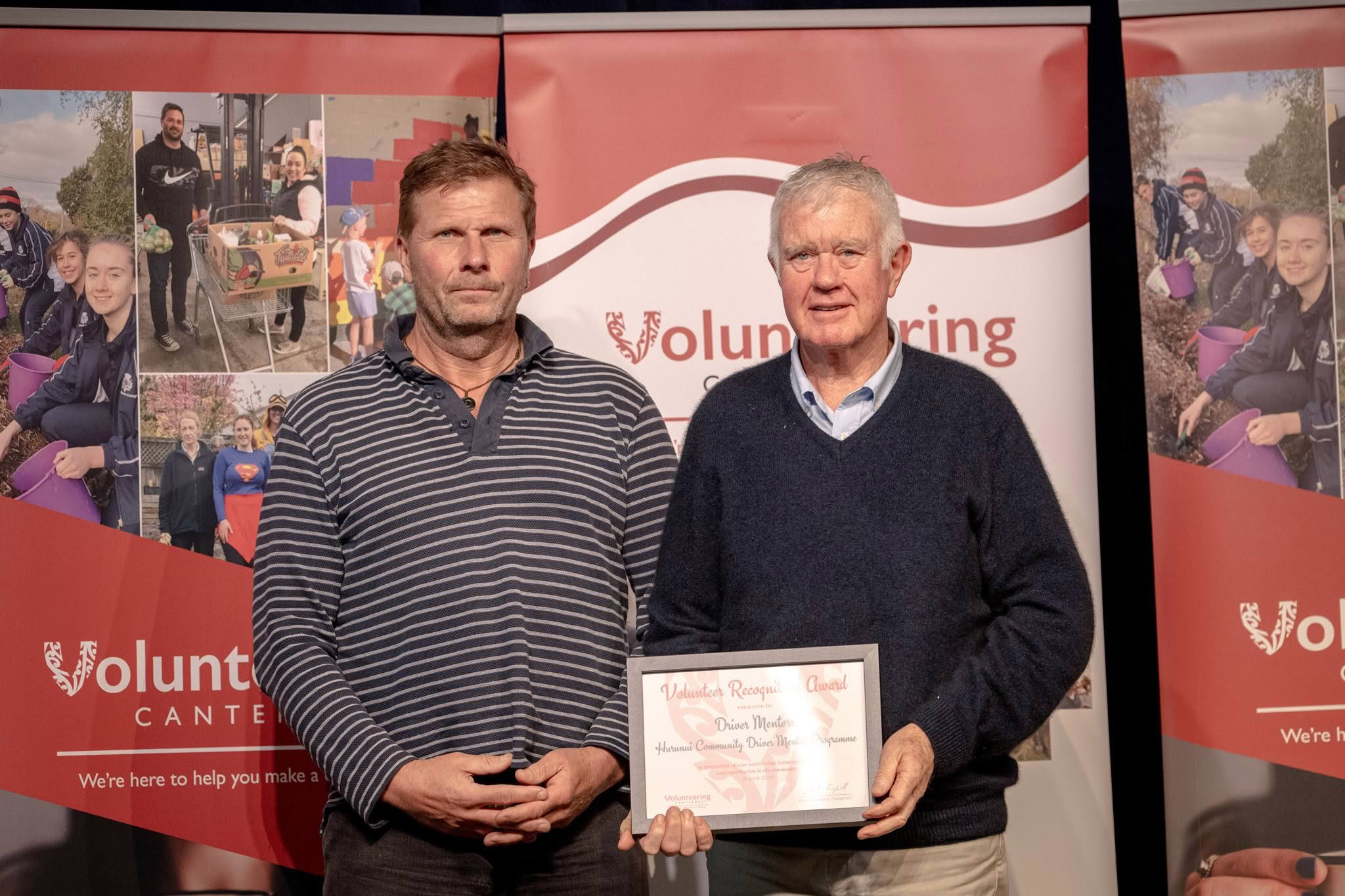 Driver Mentors, Hurunui Community Driver Mentor Programme, receiving a Volunteer Recognition Award 2026.