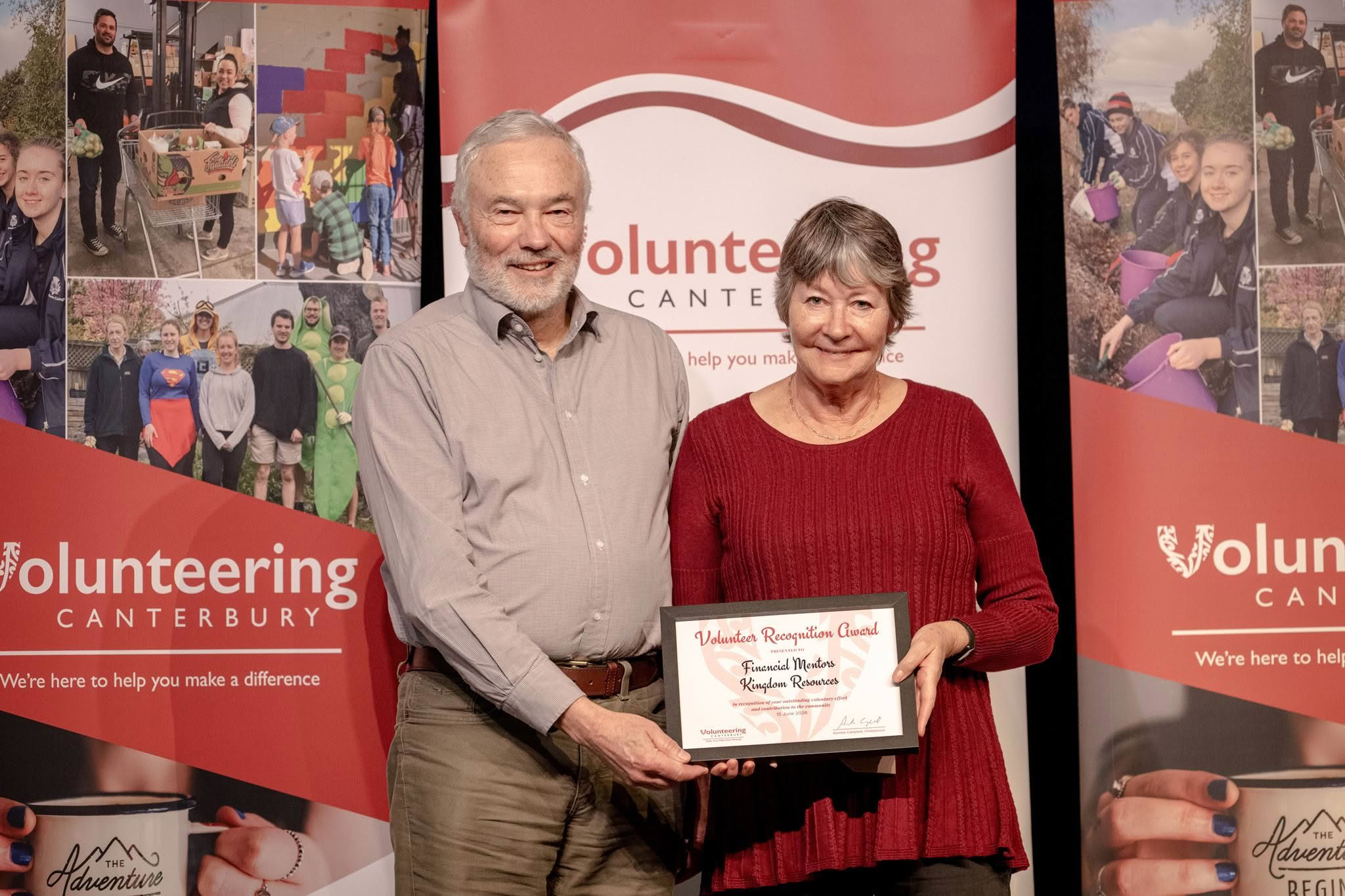 Financial Mentors, Kingdom Resources, receiving a Volunteer Recognition Award 2026.