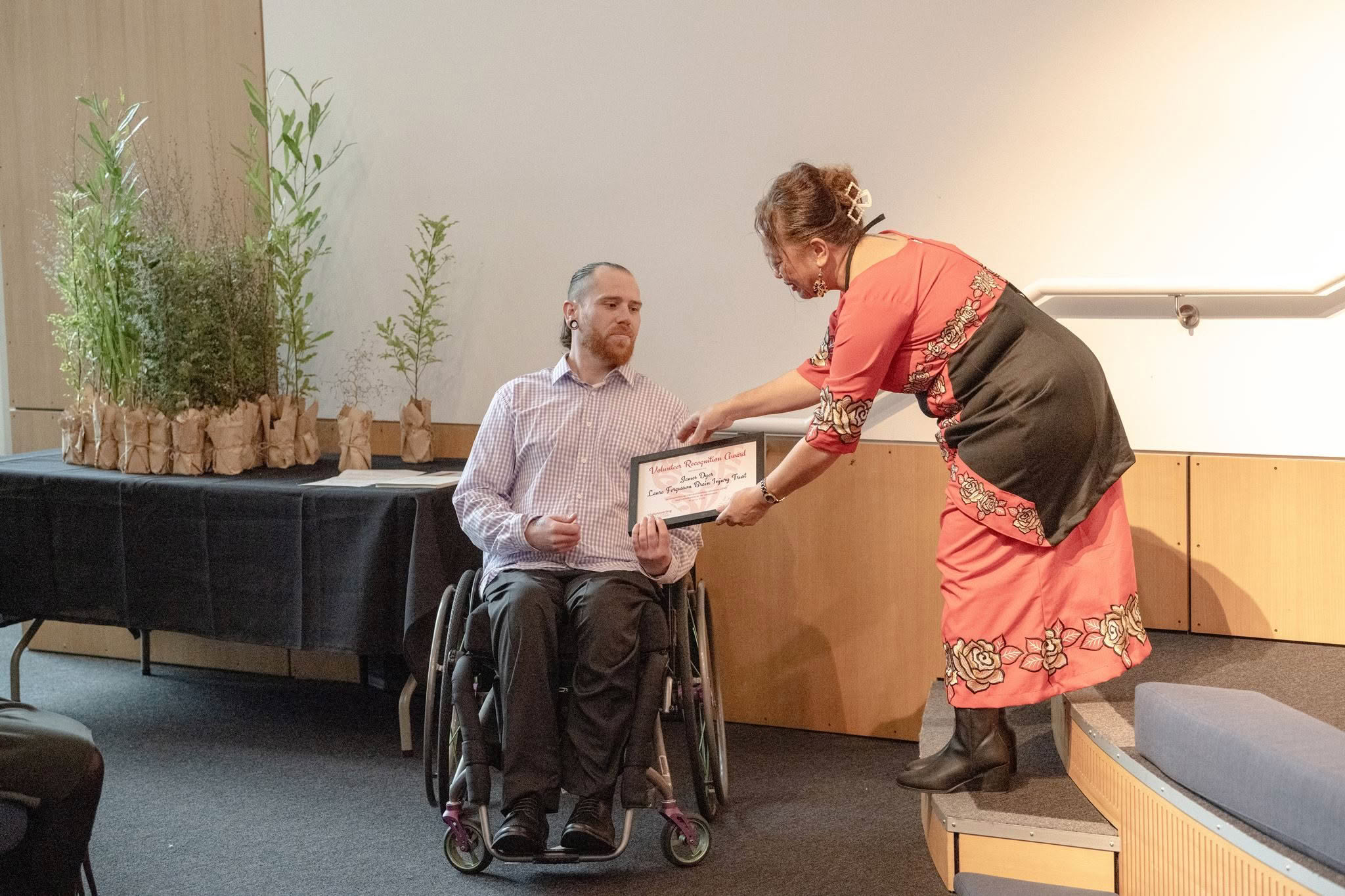 James Dyer, Laura Fergusson Brain Injury Trust, receiving a Volunteer Recognition Award 2026.