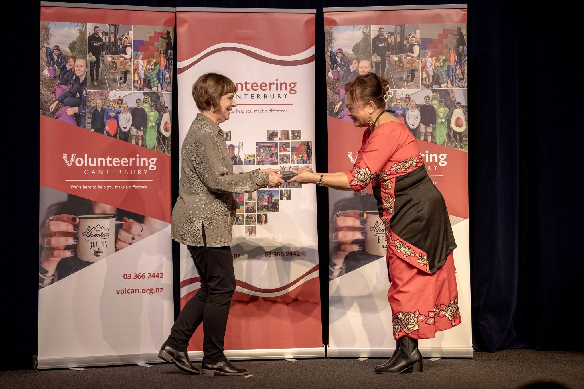 Jane Ryder, Ngaio Marsh House and Heritage Trust, receiving a Volunteer Recognition Award 2026.